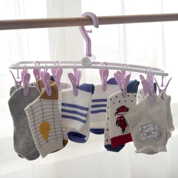 

Foldable Rag Storage Rack with 12 Non slip Clips Towels Socks Bra Underwear Drying Rack Closet Space Saving Storage holder 1 pcs