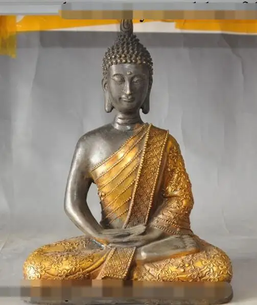 

S01098 11"Thailand Buddhism Bronze Joss sakyamuni Shakyamuni Tathagata Buddha Statue (B0328)