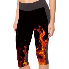 WF422 цифровая печать горящее пламя сексуальная высокая талия женские спортивные брюки для фитнеса бега женские спортивные штаны