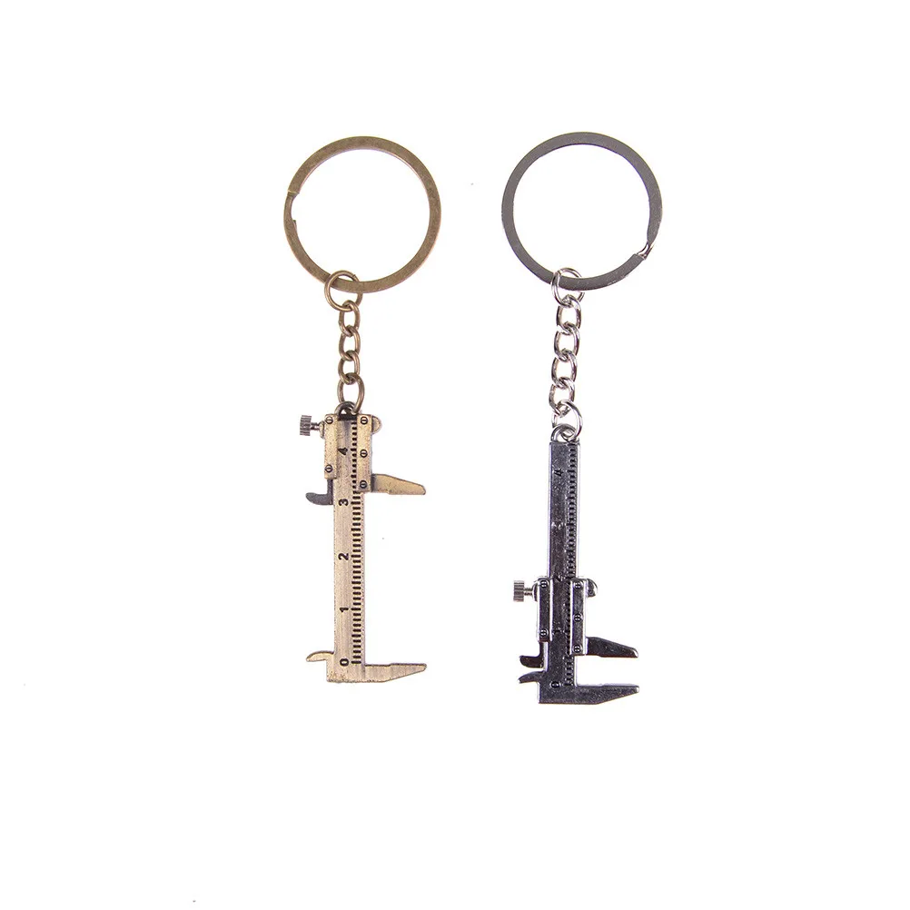 1PCS Special Novelty Tool Parts Simulation Movable Vernier Caliper Model Slide Ruler 2 Colors Key Chain Keyring Gift