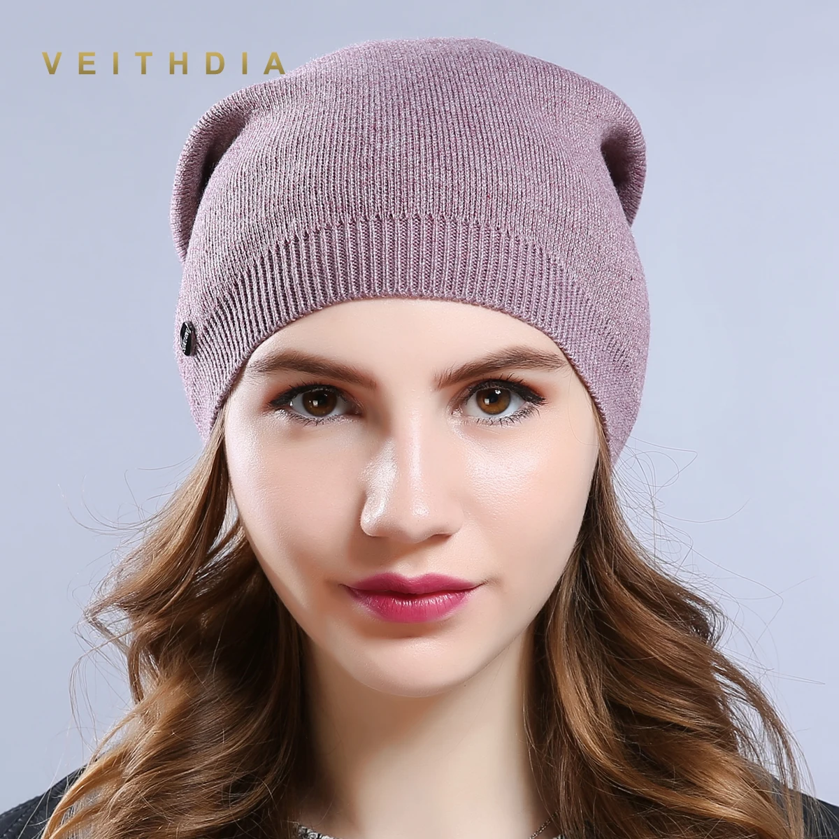 VEITHDIA, модные женские шапки, вязанные, шерсть, Осень-зима, повседневные, высокое качество, бренд, новинка,, женские шапки Skullies Beanies