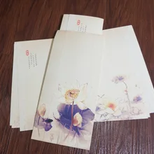 16 шт. бумаги письмо+ 16 шт. бумаги enveloeps комплект в китайском стиле винтажные древний чернила paintng цветок лотоса