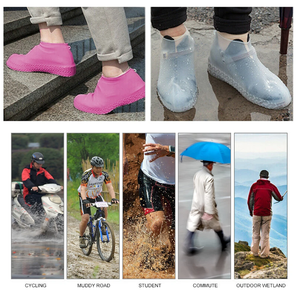 1 пара S/M/L, 5 цветов, силиконовые защитные пленки для дождливой обуви, многоразовые Чехлы для обуви, водонепроницаемые противоскользящие резиновые сапоги, аксессуары для обуви