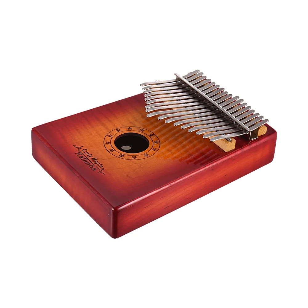 GECKO MC-S 17-клавишным калимба «пианино для больших пальцев» Mbira вьющиеся из цельной кленовой древесины с футляром для хранения молоточек для настройки нотная тетрадь наклейки подарок