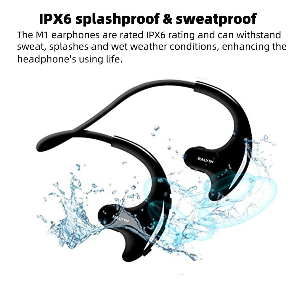 Наушники вкладыши RALYIN беспроводные для Mp3 музыки спорта Bluetooth встроенная память 8