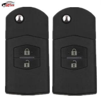 

KEYECU 2 Pcs/lot Folding Keyless Entry Remote Car Key Fob 2 Button 315MHz 4D63 Chip for Mazda M3 M6 2006-2010 Part # KR55WK43451