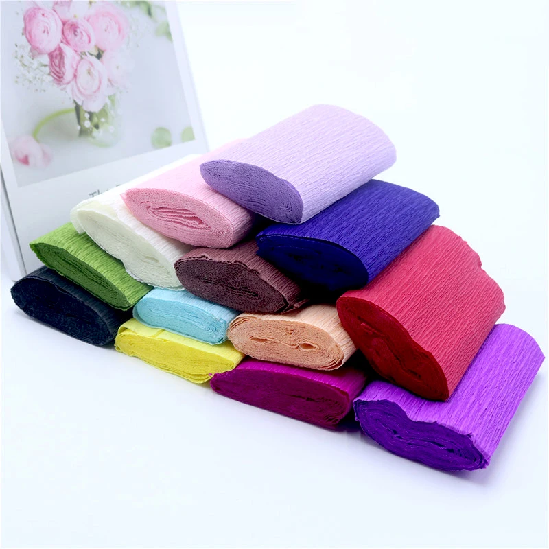Buy 250*10CM Colorful Crepe Paper Roll for DIY Flowers