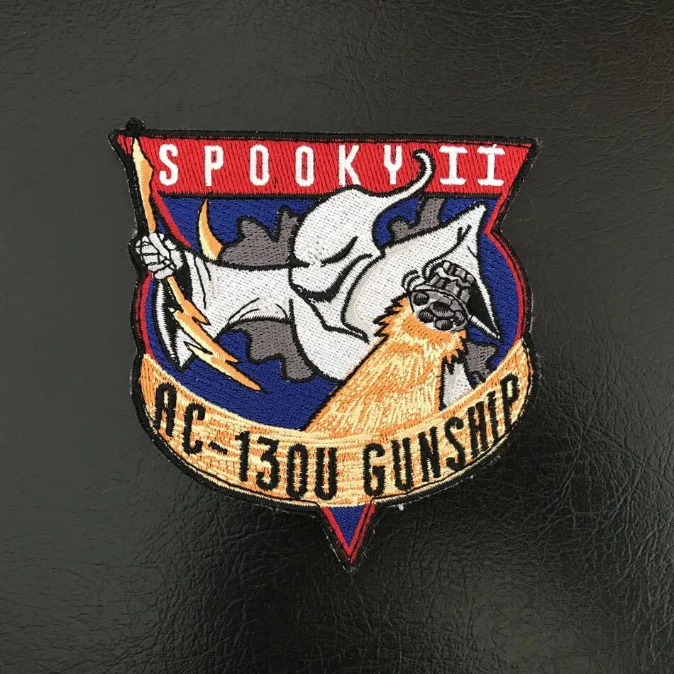 Вышивка Spooky C130U Gunship эмблема 3D Военный Тактический патч ткань Morale повязки крюк | Отзывы и видеообзор