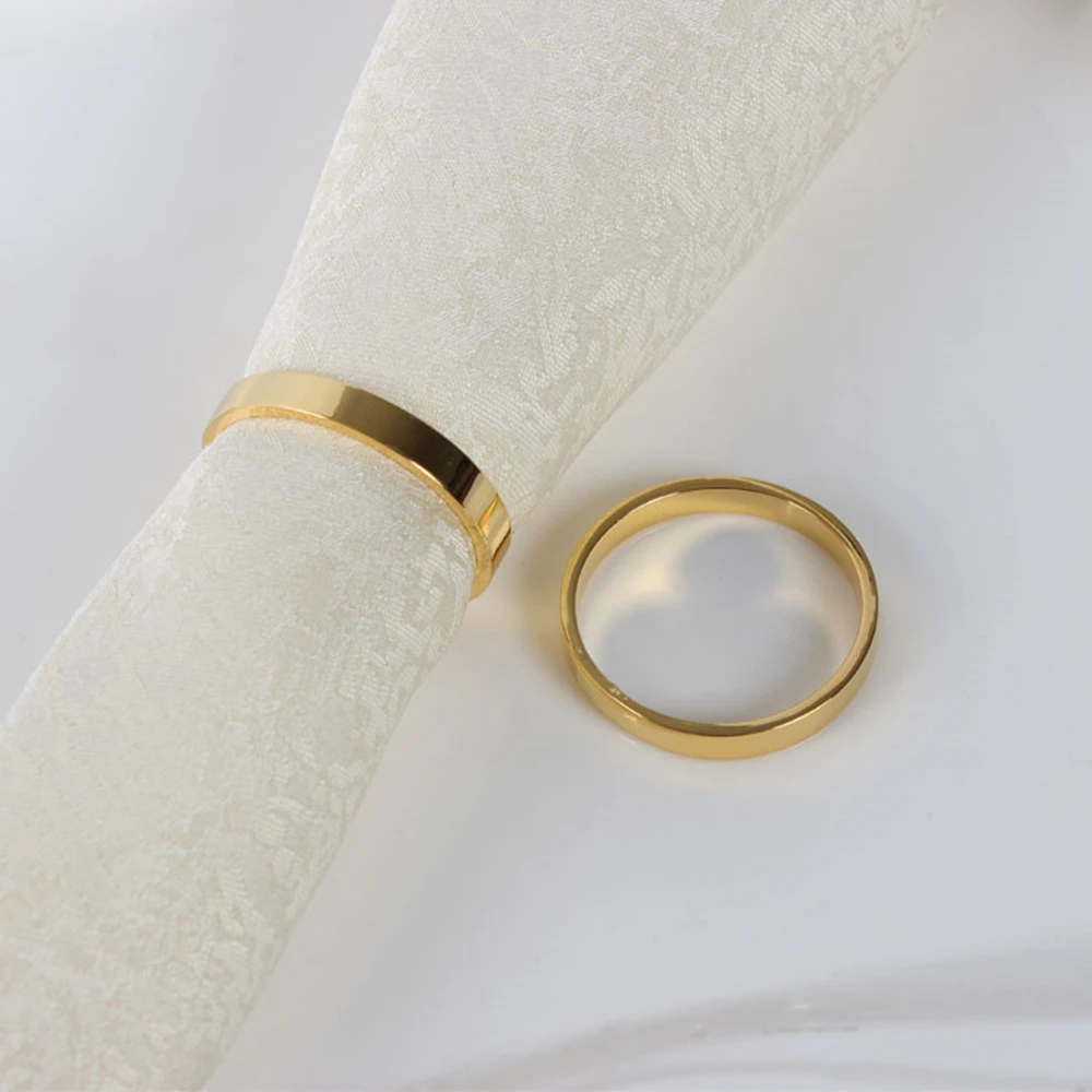 

12pcs/lot SHSEJA Simple napkin ring alloy golden ring napkin buckle napkin ring fashion home napkin ring desktop decorations