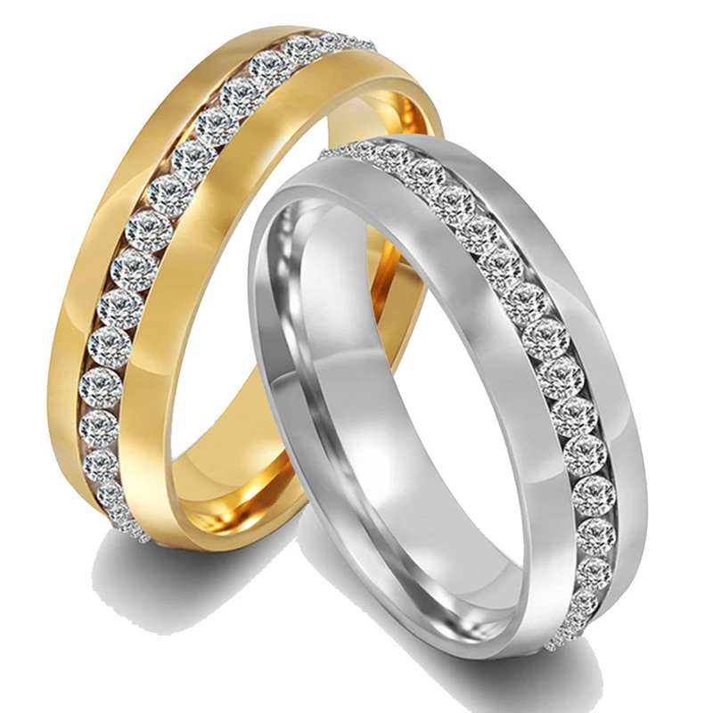 2017 New Never Fade Gold Color 316l Stainless Steel Ring Titanium Steel