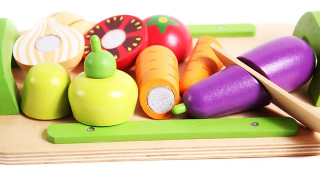 Деревянный игрушечный Комплект кухонных игрушек овощи деревянные детские игрушки