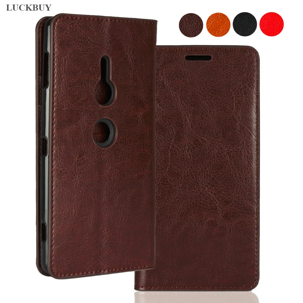 

Classic Business Crazy Horse Pattern Genuine Leather Flip Cover Coque For Sony Xperia Z3 Z4 Z5 Mini Premium M4 Aqua book Case