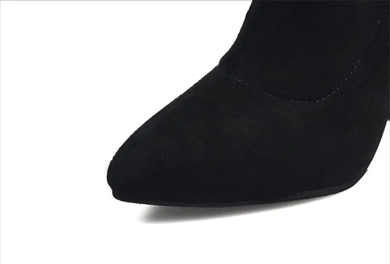 Популярная женская обувь; пикантные вечерние женские ботинки на высоком квадратном каблуке на молнии; зимняя обувь наивысшего качества