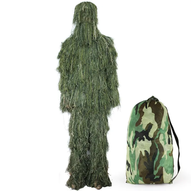 Ghillie Suit Sniper Camo Hunting Paintball Woodland 3D Military Snow