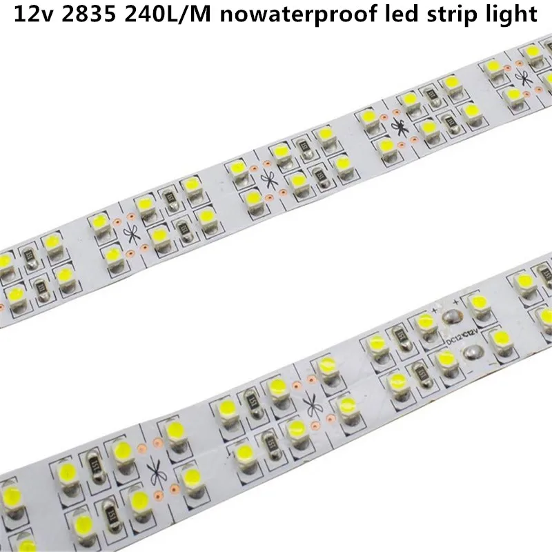 

5m DC12v ip20 nowaterproof LED Strip 2835 SMD Flexible Light double line 240Led/m, 5m/roll, White, Warm white, RGB,