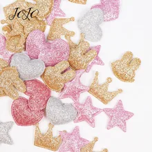 JOJO-patchs pailletés pour vêtements, 100 pièces, accessoire de couture, couronne solide brillante, cœur étoile, lapin