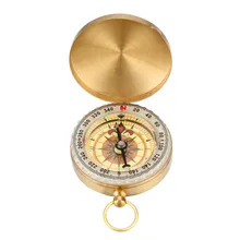 Компас Открытый Кемпинг Туризм Портативный Карманный Латунь Золотой Цвет Медный Компас Навигация с Noctilucence дисплеем