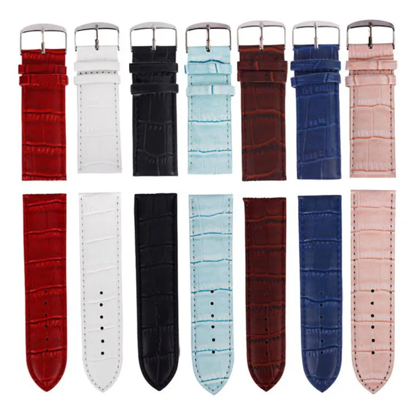 

Fashion Watch Band 12mm,14mm,16mm,18mm,20mm,22mm,26mm Soft Sweatband Leather Strap Steel Buckle Wrist Watchband female belt