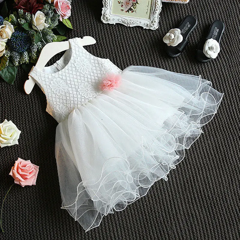 Летнее нарядное платье принцессы для девочек на свадьбу розовое и белое кружевное праздничное платье с цветами для маленьких девочек бальное платье, фатиновое платье-пачка