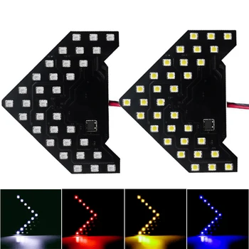 

2pcs Flashing Car Side Mirror Turn Signal Indicator Flash Arrow Panels Light 33SMD 12V Car Styling Blinker Lamp red yellow blue
