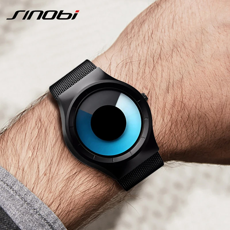 

SINOBI Brand Rotation Design Sports Quartz Watch Men Fashion Male Clock Creative Mens Wrist Watches 2019 Relogio Masculino