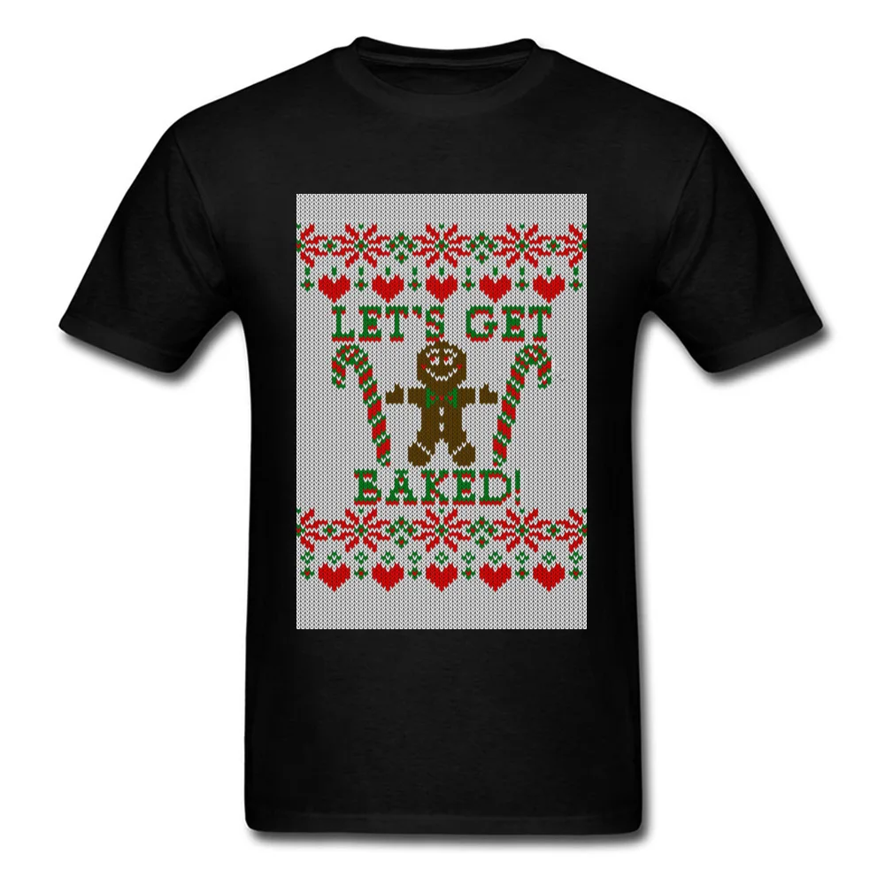 

Christmas Ugly Elf T Shirts For Men Lets Get Baked Mens Ubuntu Sleeve Spring Summer Tshirt Boy Cheer Happy Spain T-Shirt