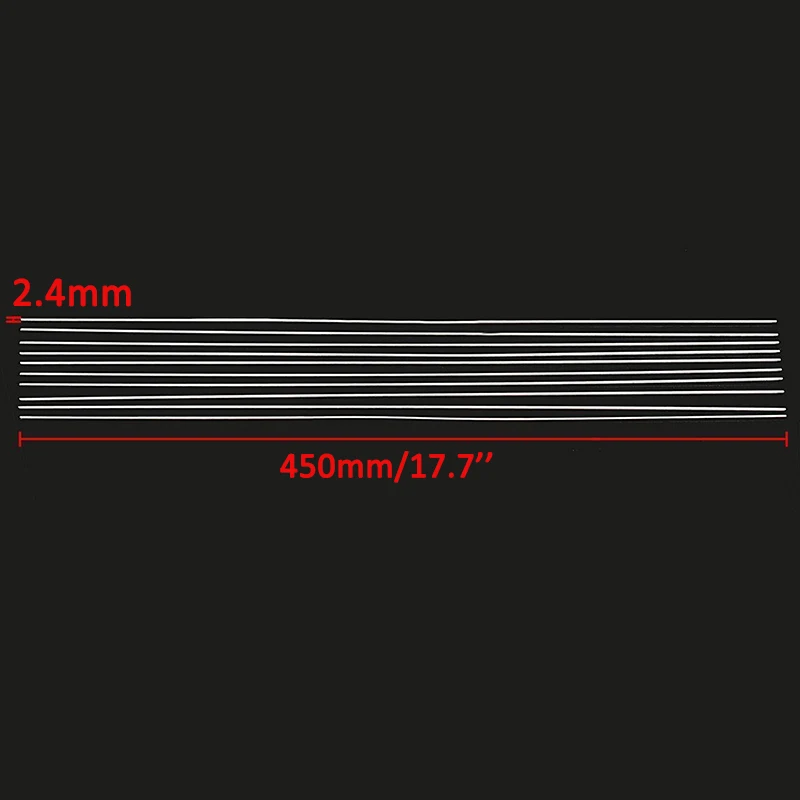 OSSIEAO 10pcs 2.4mm*450mm Silver Low Temperature Welding Rod Metal Aluminum Magnesium