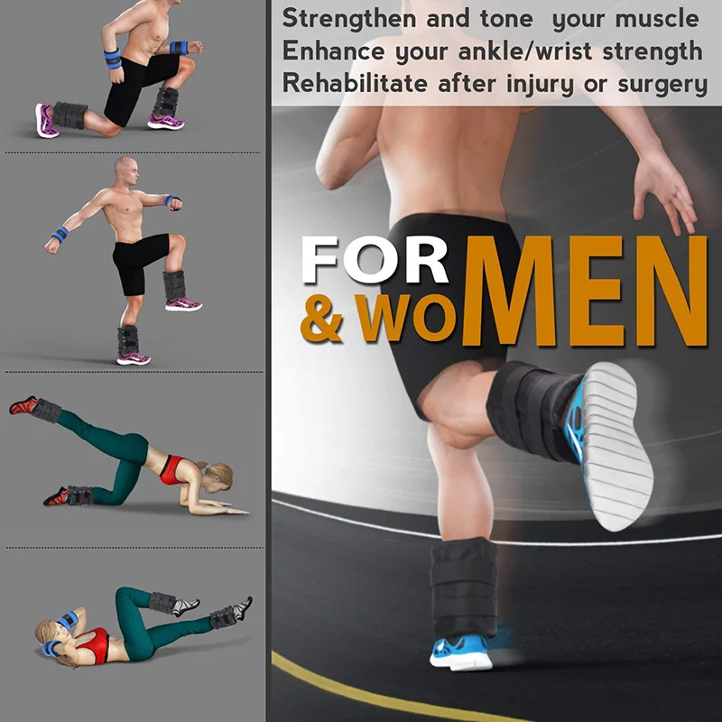 Lions Ankle Weights With Adjustable Strap - 2kg-5kg Pair Neoprene Leg Weights For Men Women, Running Jogging Walking Wrist Weight, Strength Gym Fitness Resistant Training (Red, 4KG