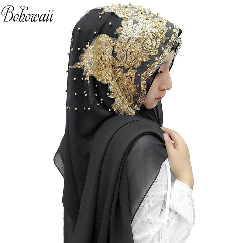  24 Colors Sequins Diamonds Jersey Hijab Scarf Shawl Abaya Headscarf Turbantes Handkerchief Long Chi
