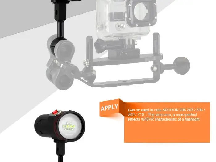 ARCHON W40VR D34VR Underwater UV light Photography Diving Led Fashlight Video Torch + 32650 +charger