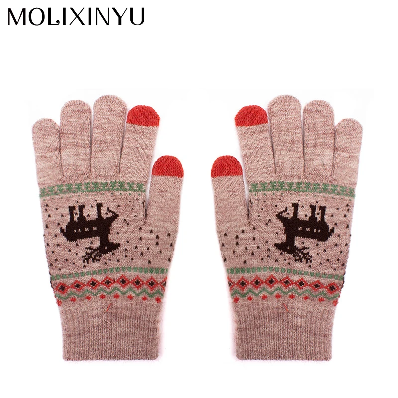 MOLIXINYU Baby Girls Boys Cotton Touch Screen Gloves Winter Children Warm Printing Full Finger