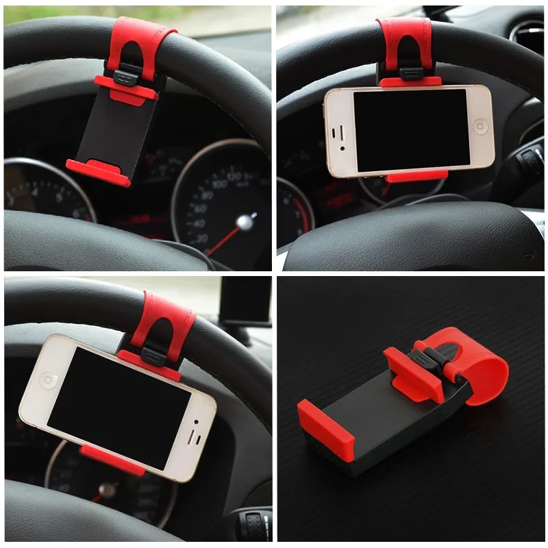 

NEW Universal Car Steering Wheel Clip Mount Holder for iPhone 8 7 7Plus 6 6s Samsung Xiaomi Huawei Mobile Phone GPS