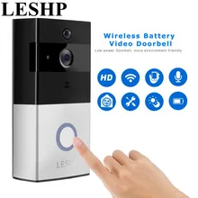 LESHP видео дверной звонок 1080P беспроводной Wi-Fi Кольцо Дверной звонок HD 2,4G телефон дистанционный PIR движения двусторонний разговор домашней сигнализации безопасности