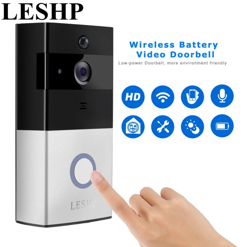 LESHP Video Doorbell 1080P Wireless WiFi Ring Door Bell HD 2.4G Phone Remote PIR Motion Two-way Talk Home Alarm Security LESHP Video Doorbell 1080P Wireless WiFi Ring Door Bell HD 2.4G Phone Remote PIR Motion Two-way Talk Home Alarm Security