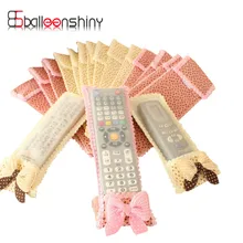 Bowknot Design Dustproof Lace Floral Print TV Air Condition Remote Control Case Organizer Holder Cover Protector Storage Bag