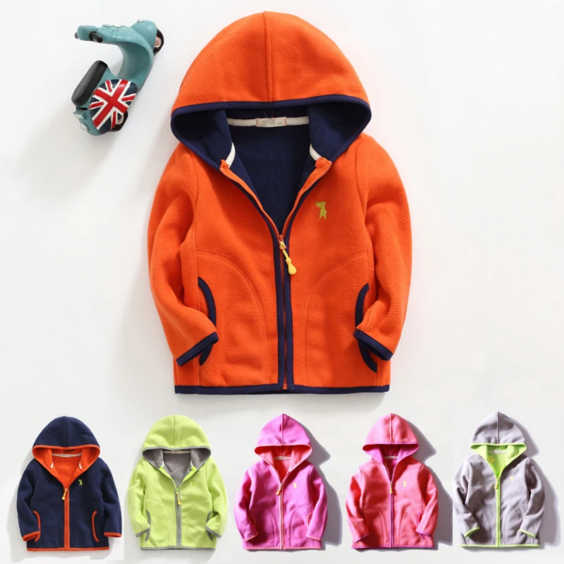 

2-14Y kids fleece hooded jacket baby girl boy coat spring autumn jacket for boys girls coats and jackets children's outerwear