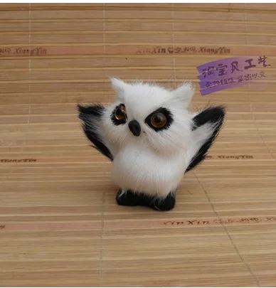 

small cute simulation white back owl toy polyethylene&fur wings owl model gift about 9x6x8cm 2129