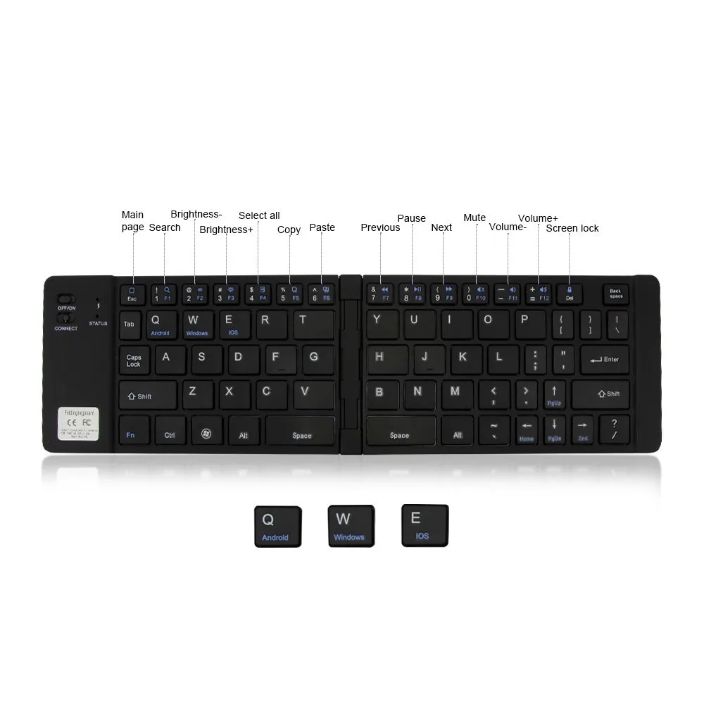  Bluetooth Wireless Keyboard Foldable Mini Keyboard Pocket Touchpads Phone Holder Gaming Keyboard For Android Tablet IOS PC 