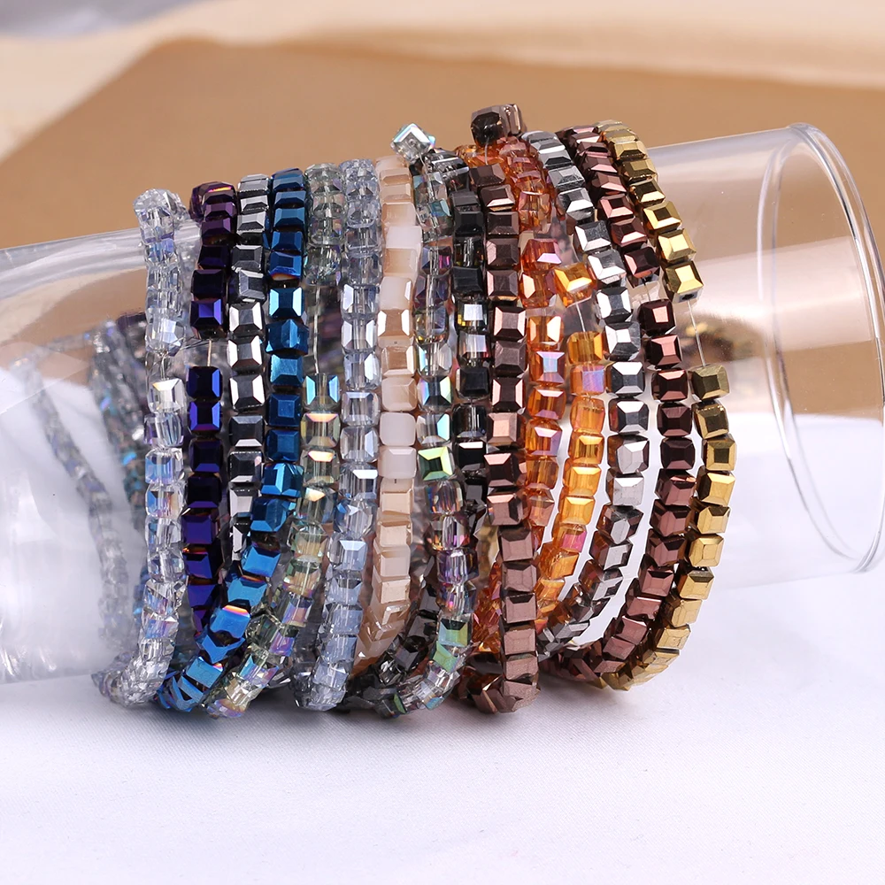Бисер ZHUBI Квадратный из чешского стекла 200 шт. 4 мм|beads for diy|loose beadscube beads |