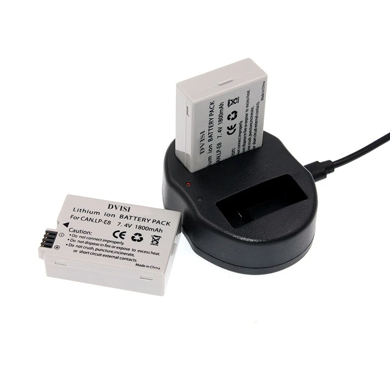 Аккумулятор LPE8 LP E8 с двойным зарядным устройством USB для Canon EOS 550D 600D 650D 700D Rebel T2i T3i