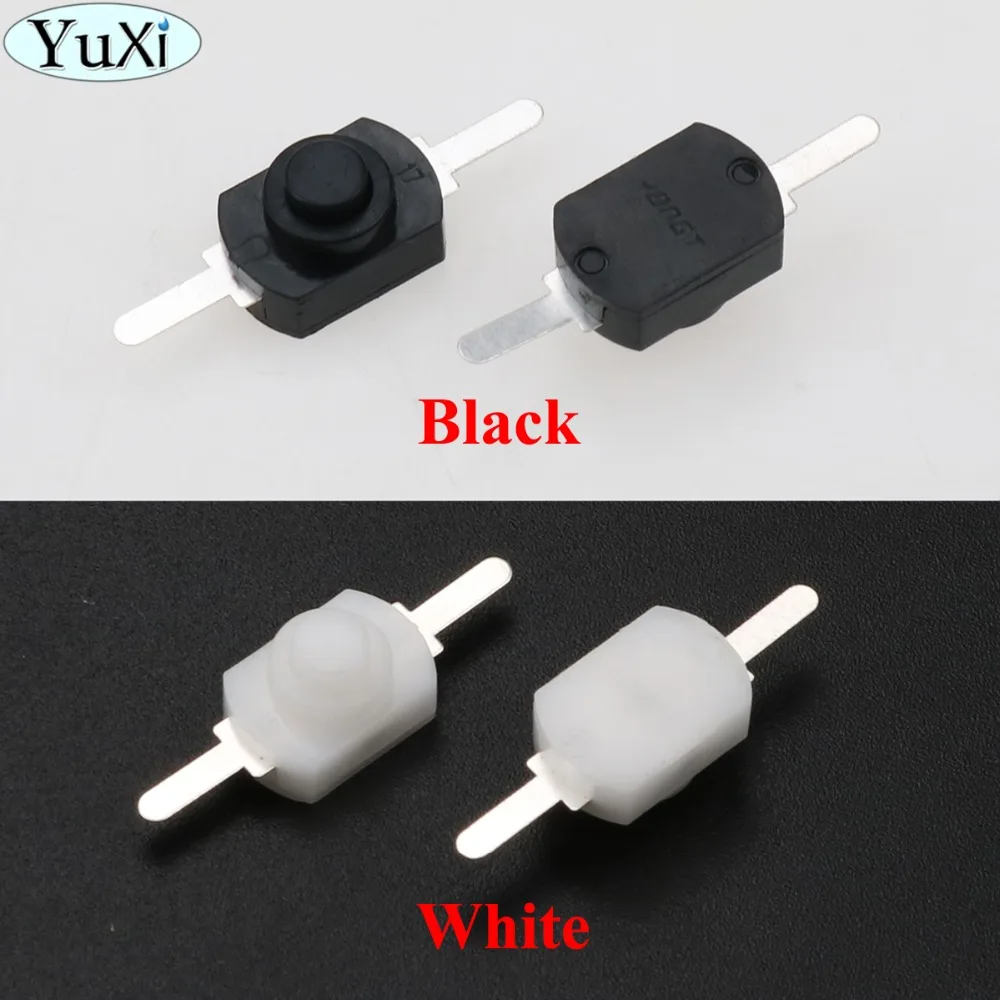 

YuXi 1A 30V DC 250V White / Black Latching On Off Mini Torch Push Button Switch Flashlight Switch