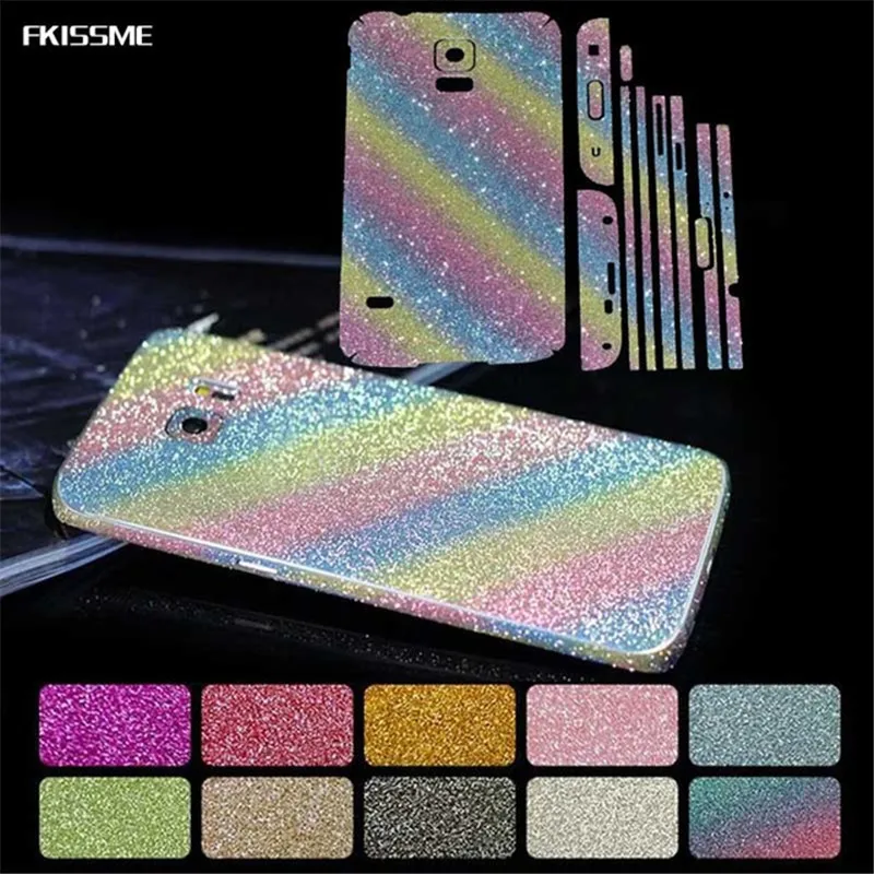 

FKISSME Bling Shiny Cover Glitter Case Phone Sticker for Samsung Galaxy S7 Edge S6 S8 Plus J3 J5 J7 A3 A5 A7 2016 Protector Film