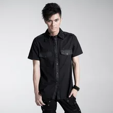 PUNK RAVE men punk personality design shirt with rivet decoration Y-437