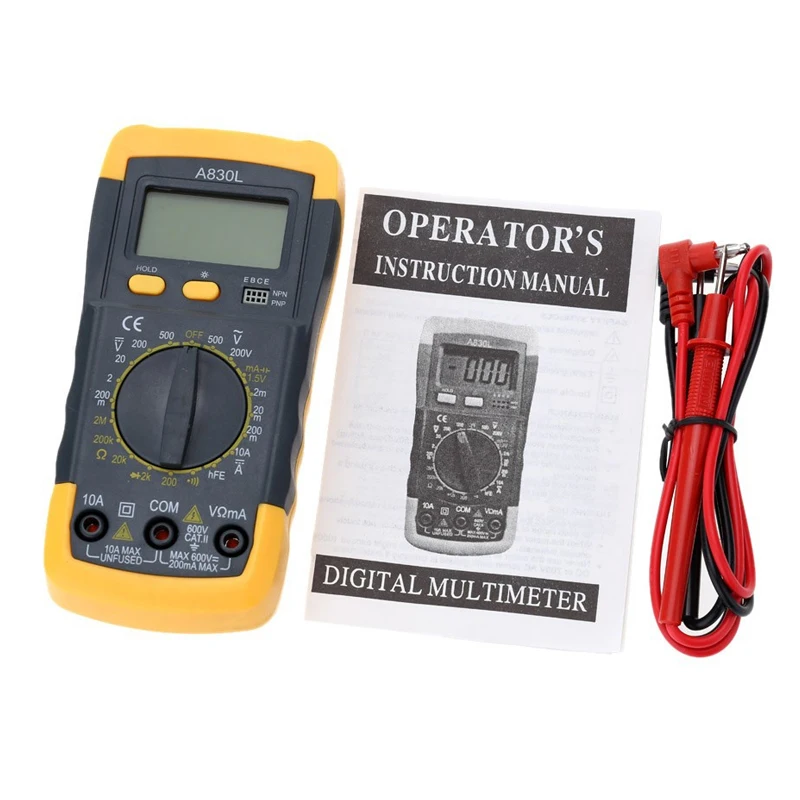 1pcs High Quality F500mA/250V A830L LCD Digital Multimeter DC AC Voltage Diode Freguency Multitester(Grey/Blue/Black) | Инструменты