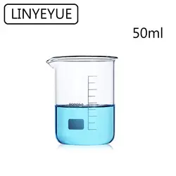 LINYEYUE 50 мл стеклянный шейкер боросиликатное стекло измерительная термоустойчивая чашка сопротивление лабораторное химическое