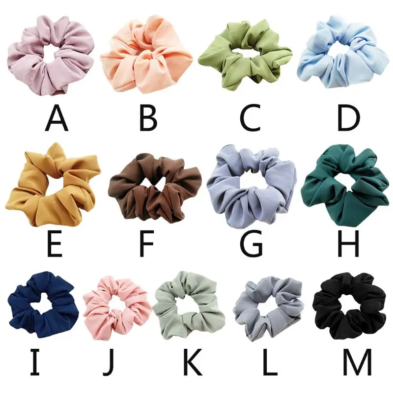 13 Цветов в Корейском стиле однотонные Цвет кишки Scrunchies Для женщин сладкие девочки Повседневное эластичная резинка для волос с тканью;