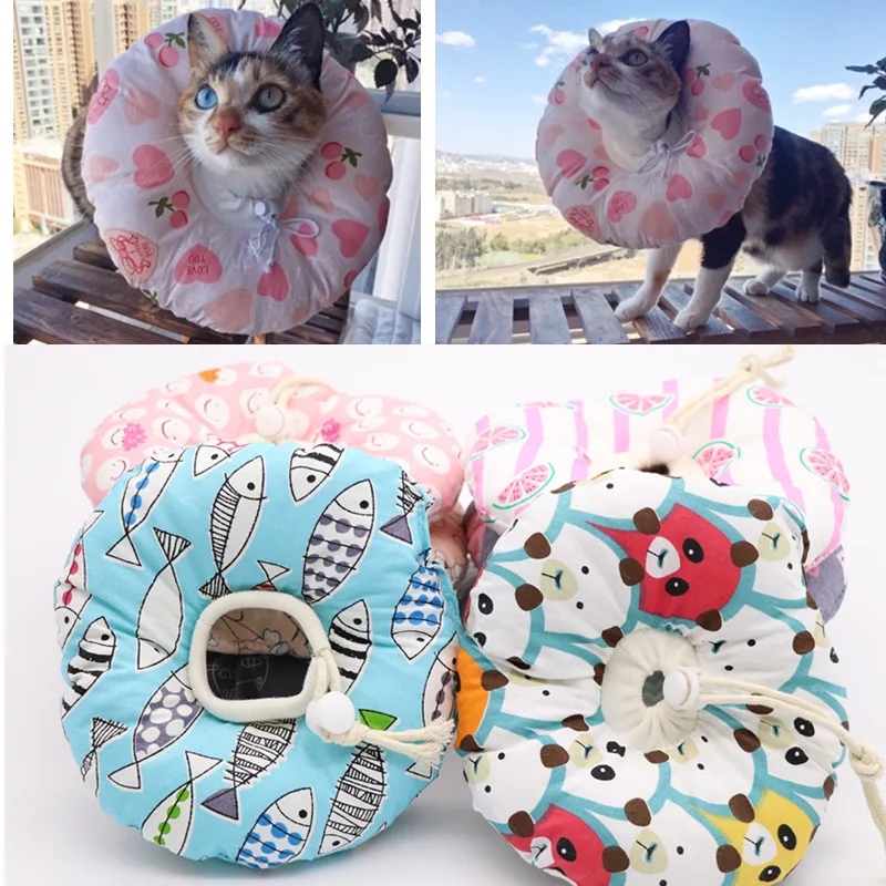 

Elizabeth Circle Cat Anti-bite Collar Anti-scratch Soft Headgear Cat Dog Pet Sterilization Shame Circle Cotton Collar Pet
