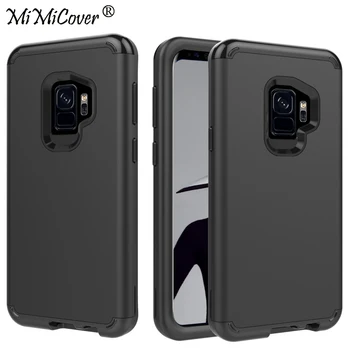 

30pcs/lot Anti-knock Case For Samsung Galaxy S9 Dual Color 2 in 1 Removable Armor Military Hard Gel Cover For Galaxy S9 Plus