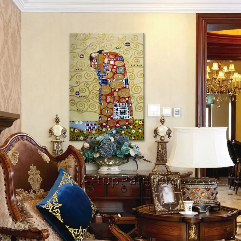 Gustav Klimt картина маслом на холсте Ручная роспись поцелуй картины для гостиной