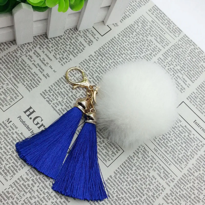 Porte-clés à Pompons En Soie Colorée - Accessoire Tendance Pour Femme - Décoration Sac Ou Clés Voiture/maison